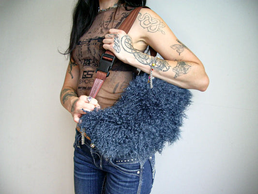 Fluffy Slouch Large - Blue