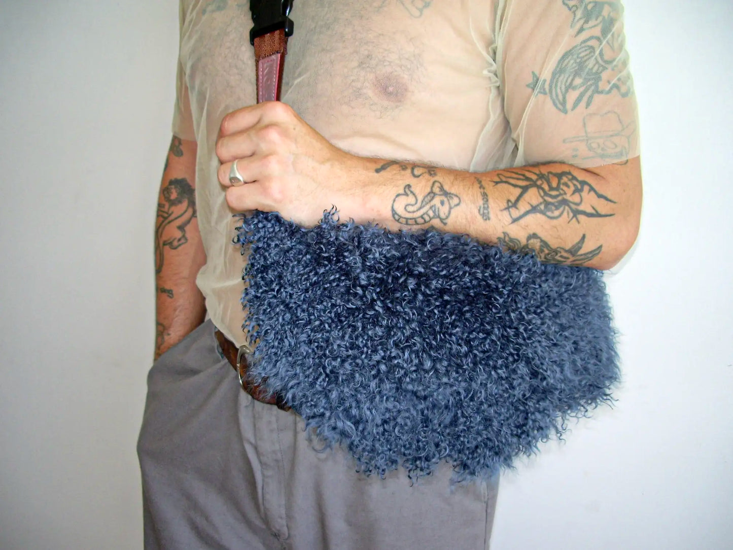 Fluffy Slouch Large - Blue