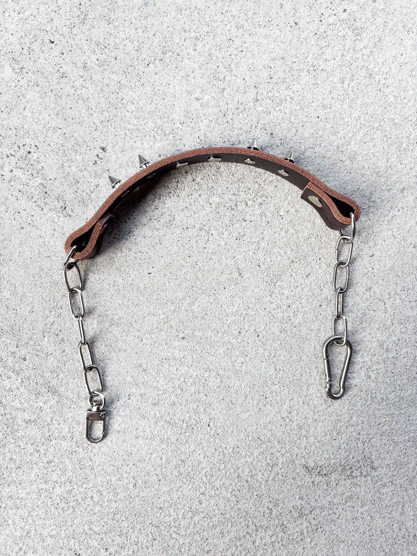 Short Spike Chain Strap - Brown