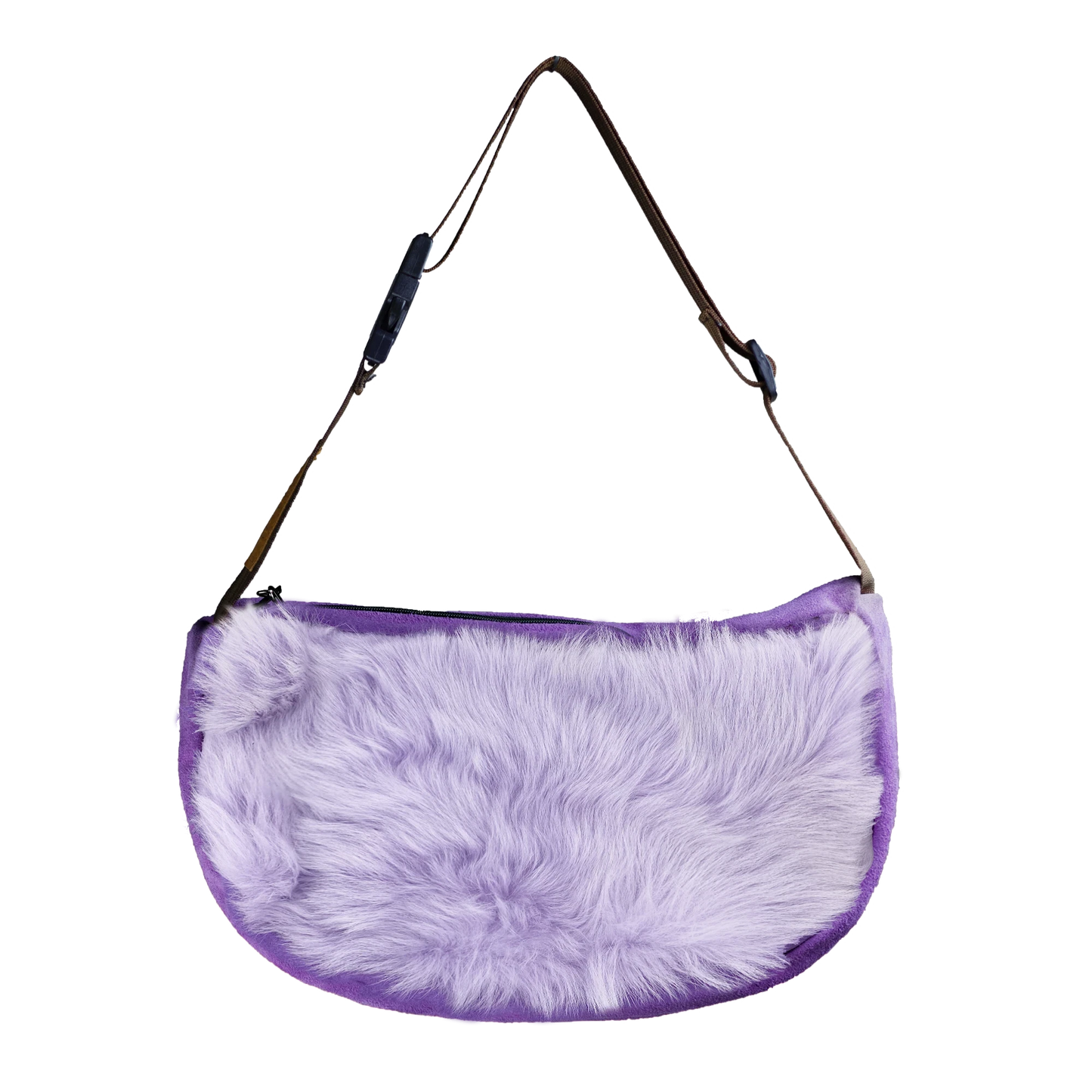 Everyday Suede Slouch Bag - Purple Fluffy